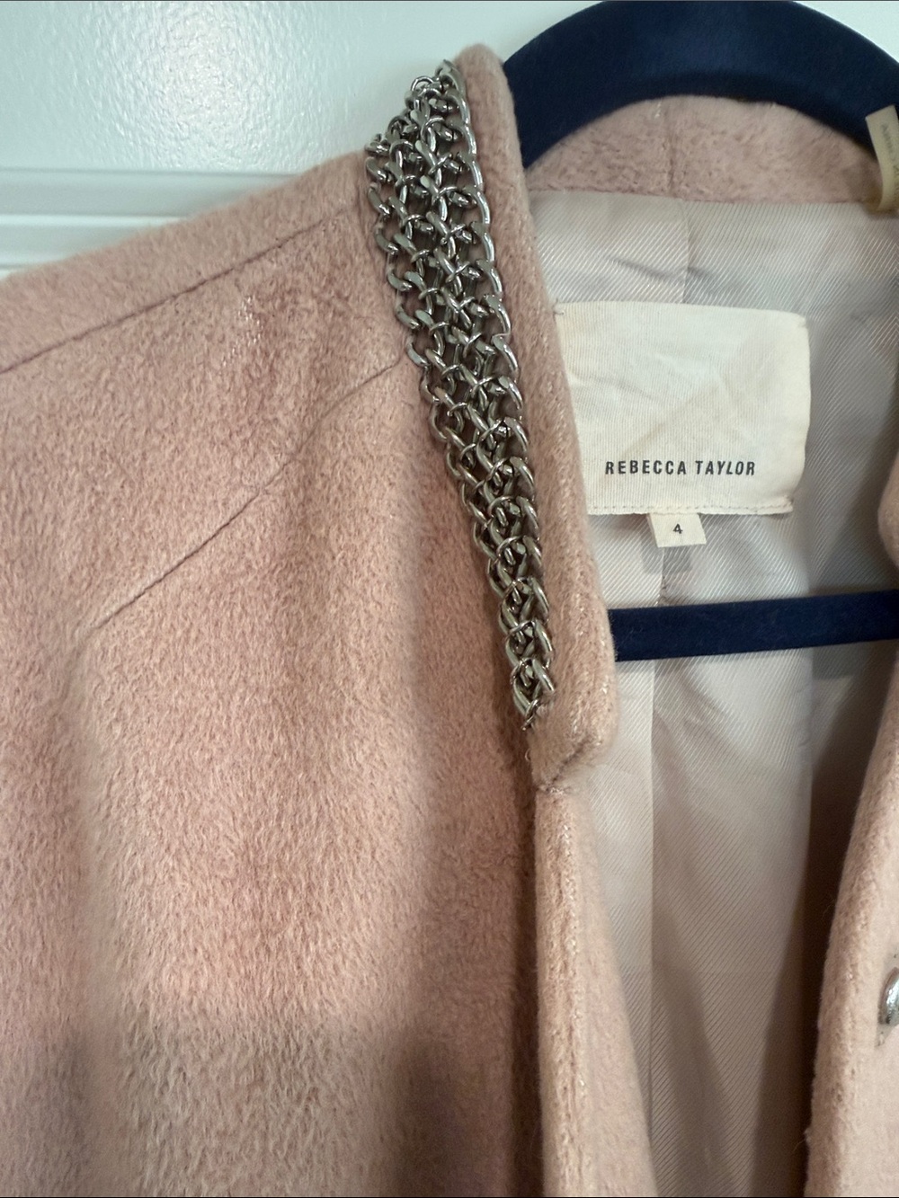 Rebecca Taylor Blush Pink Wool Pea Coat - Picture 2 of 3